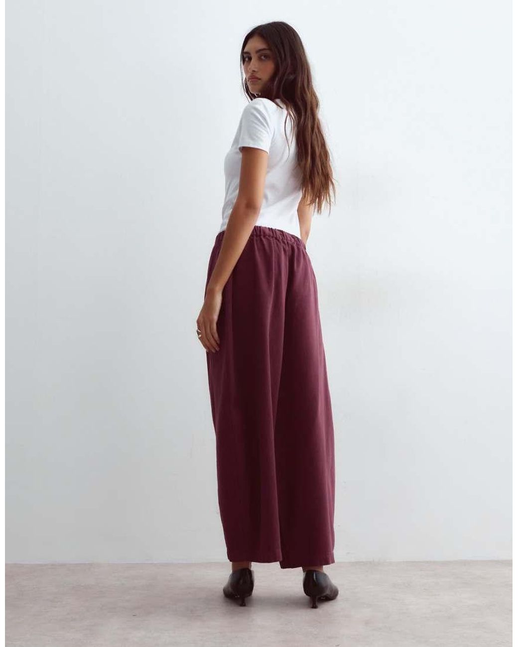 ARRANGE Red Willa Elasticated Waist Drawstring Trousers