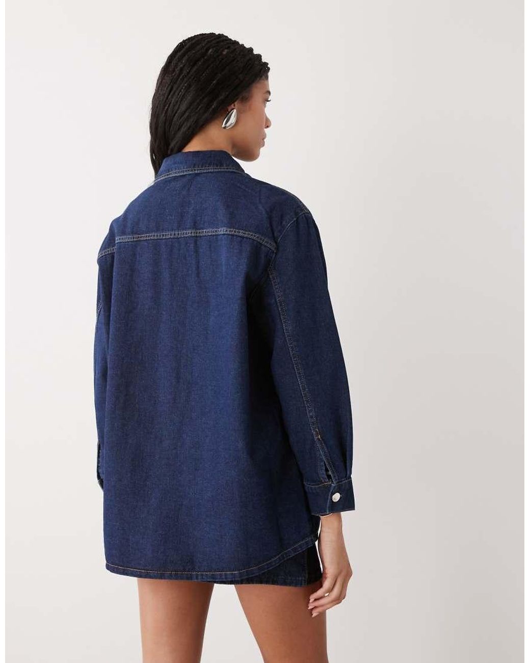 Miss Selfridge Blue Long Sleeve Easy Denim Shirt