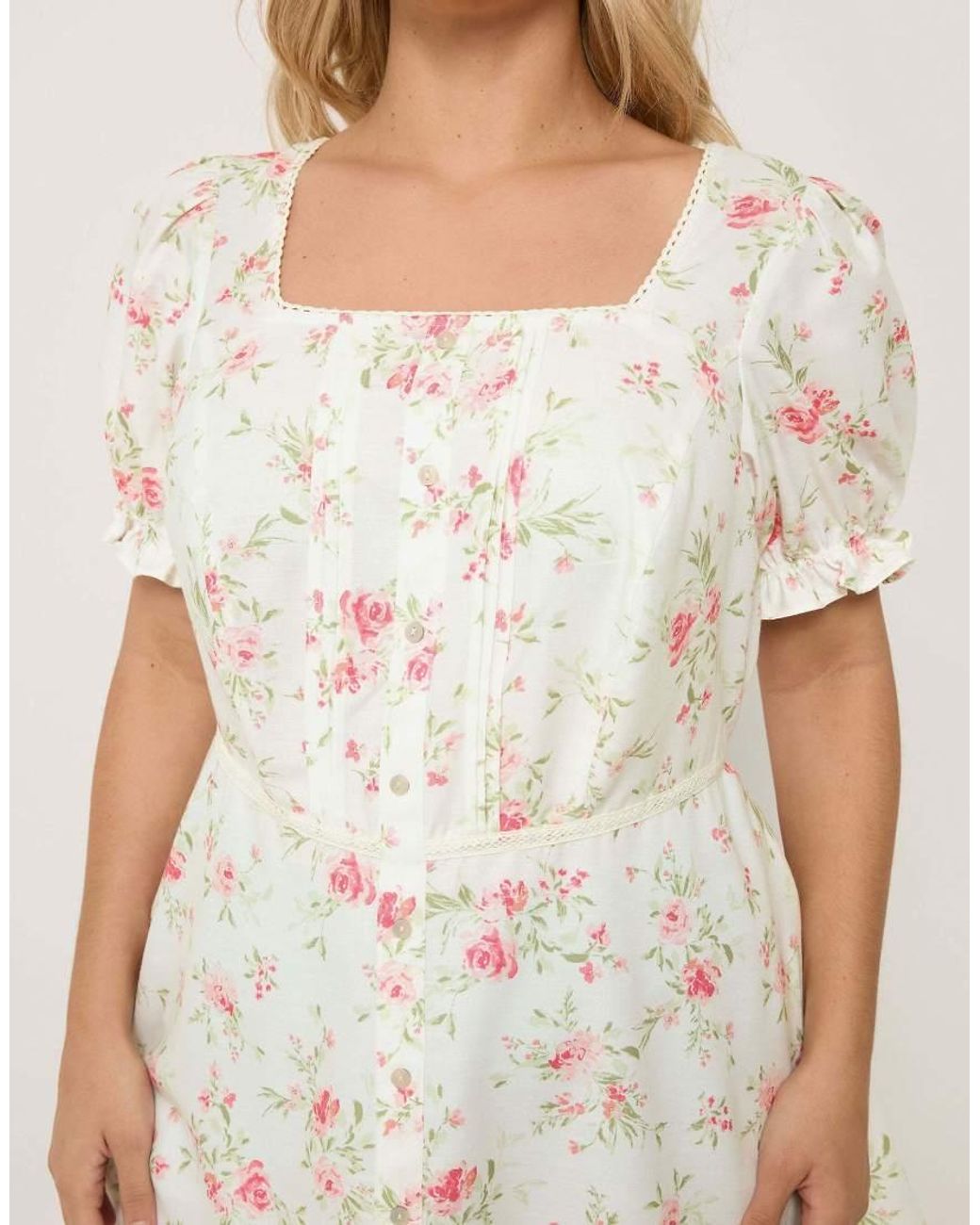Yours Clothing White Floral Milkmaid Blouse