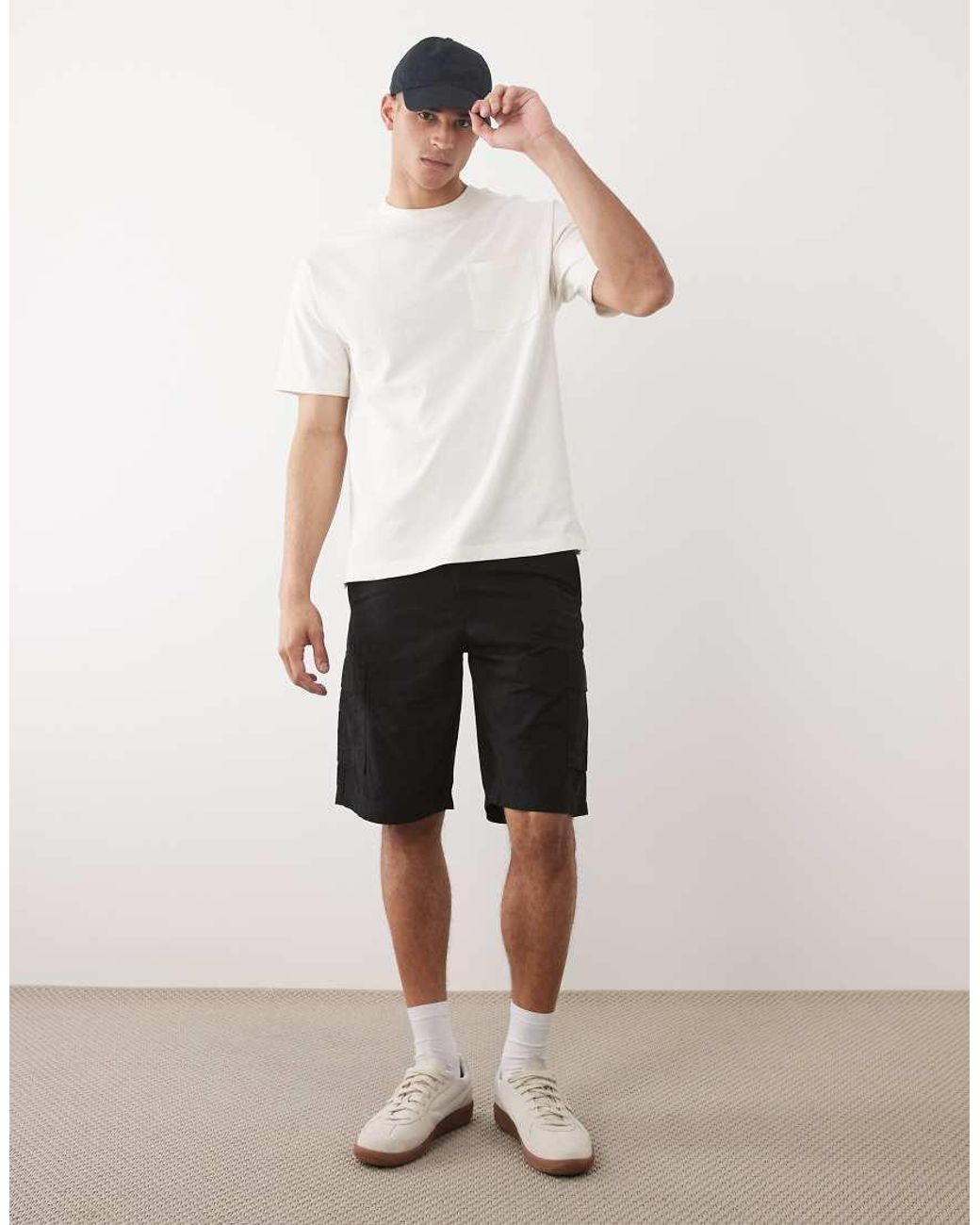 Jack & Jones White Cargo Short for men