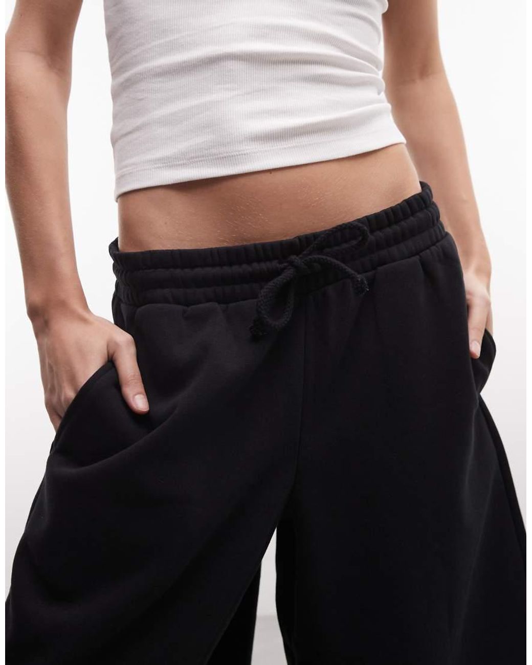 Collusion White Longline Sweat Shorts