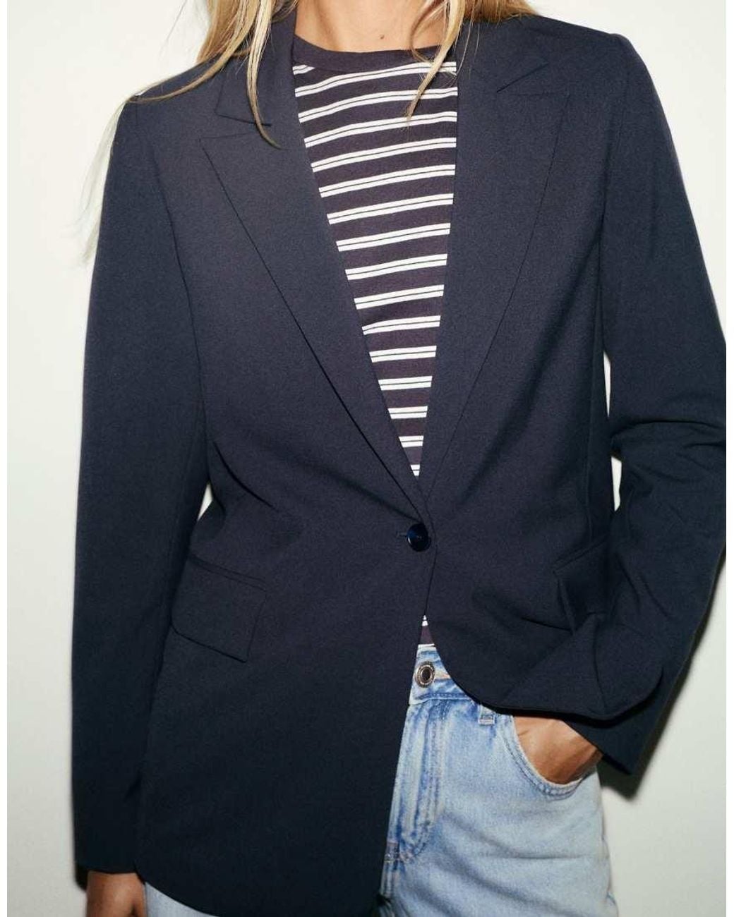 Pull&Bear Blue Basic Blazer