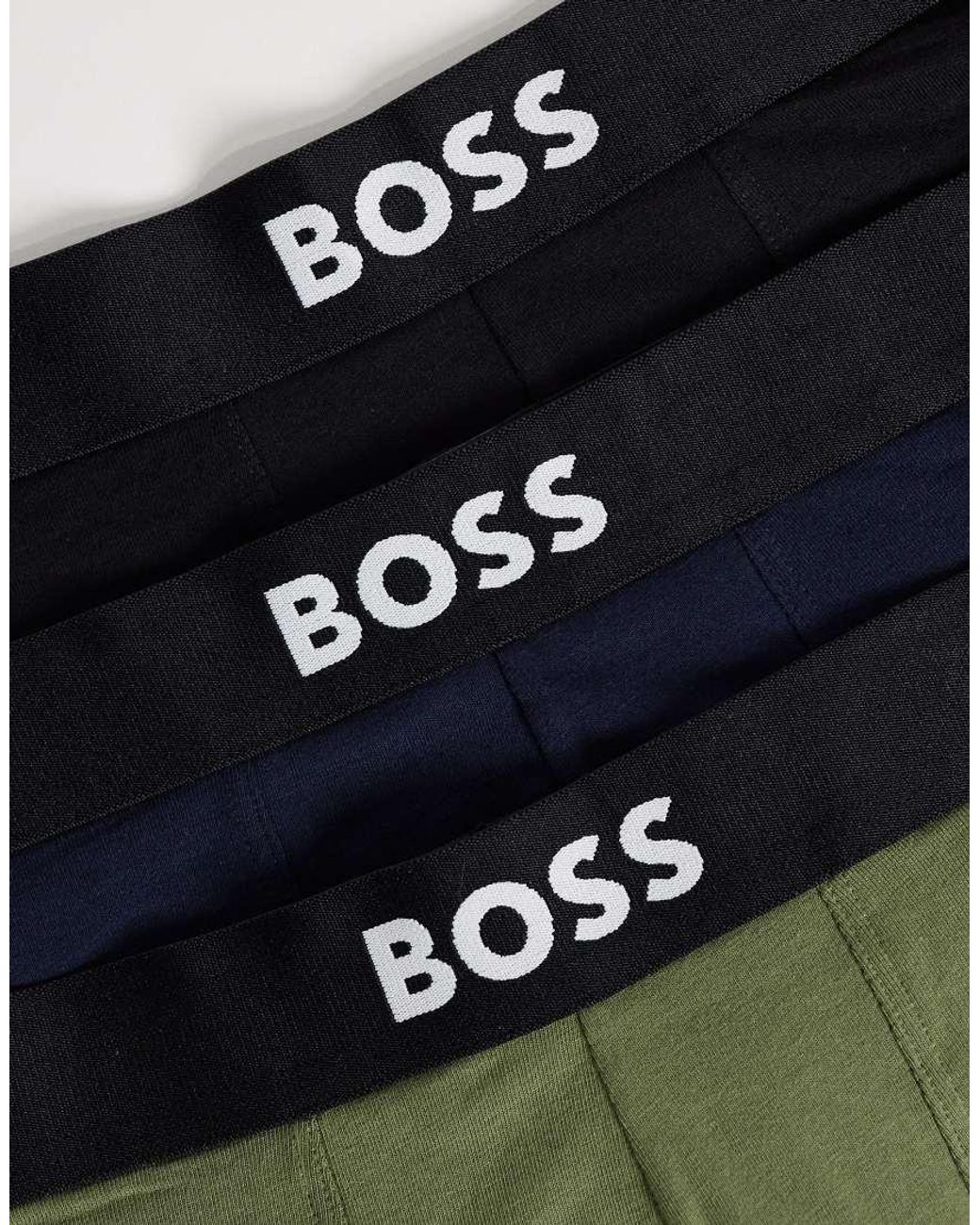 Boss Blue One 3 Pack Front Icon Logo Trunks for men
