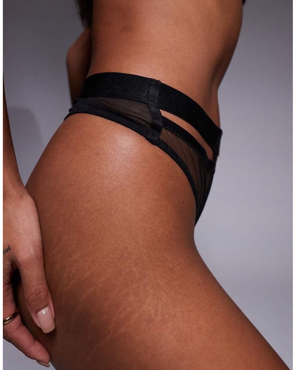 Bluebella Brown Trinity Sheer Strappy High-Waist Thong