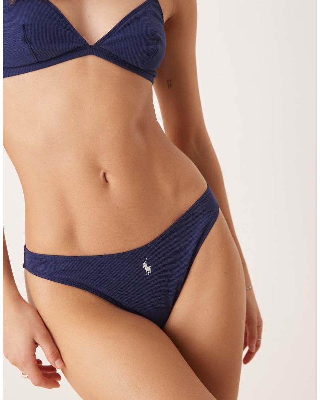 Polo Ralph Lauren Blue Rib High Leg Cheekini