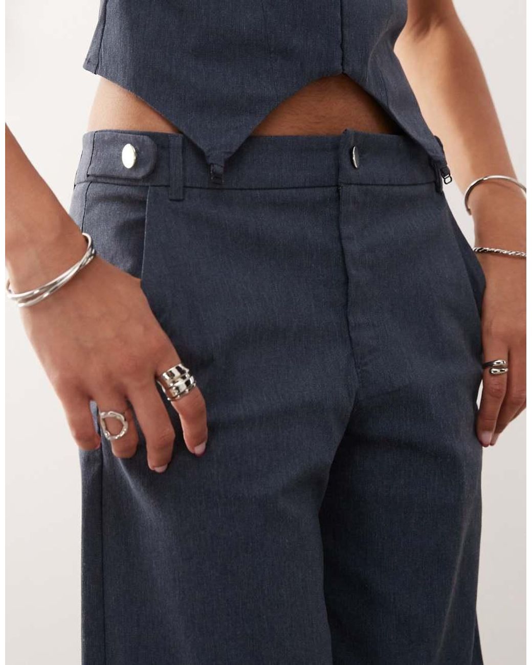 Collusion Natural Bengaline Tailored Low Rise Trousers