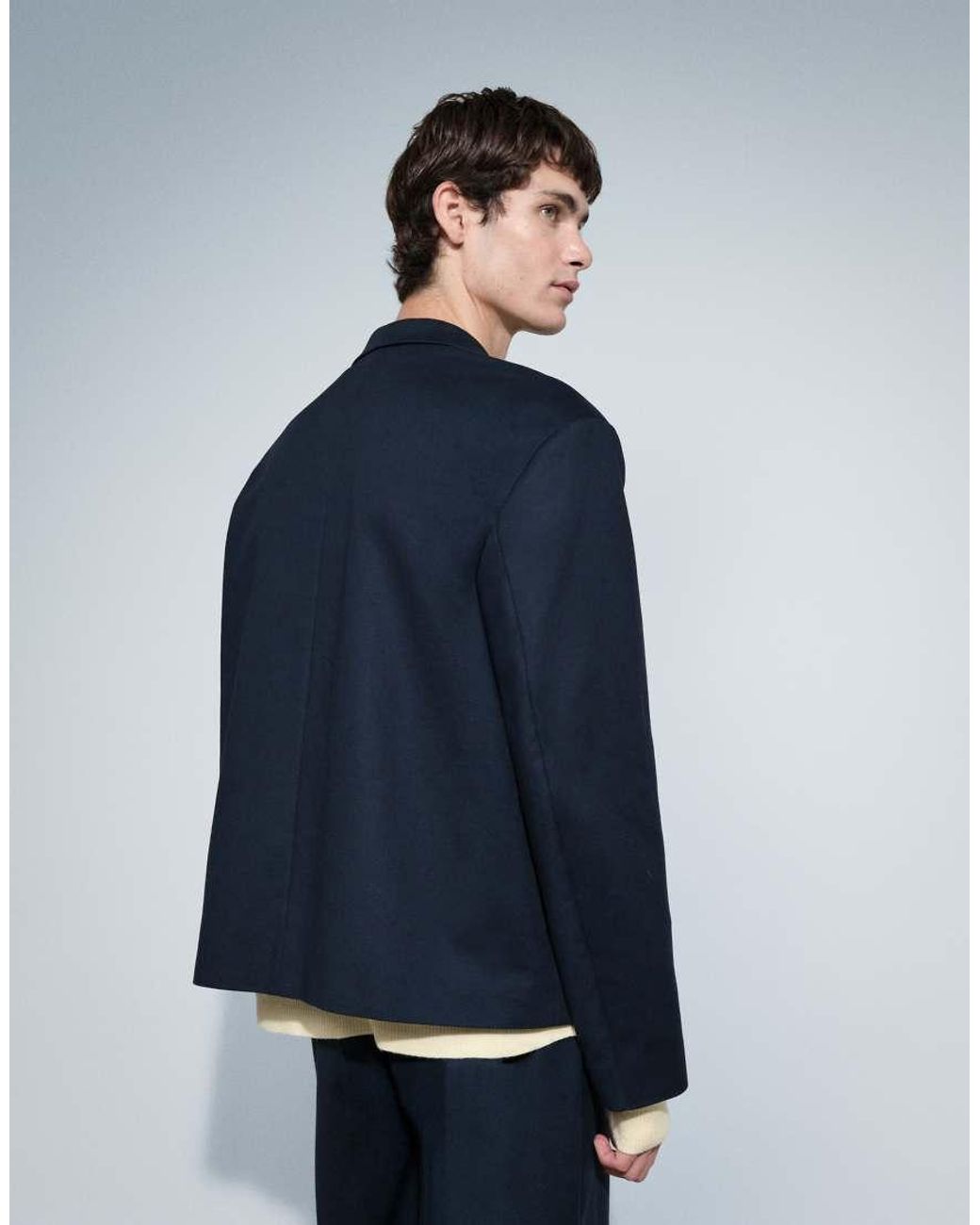 ASOS Blue Boxy Suit Jacket for men