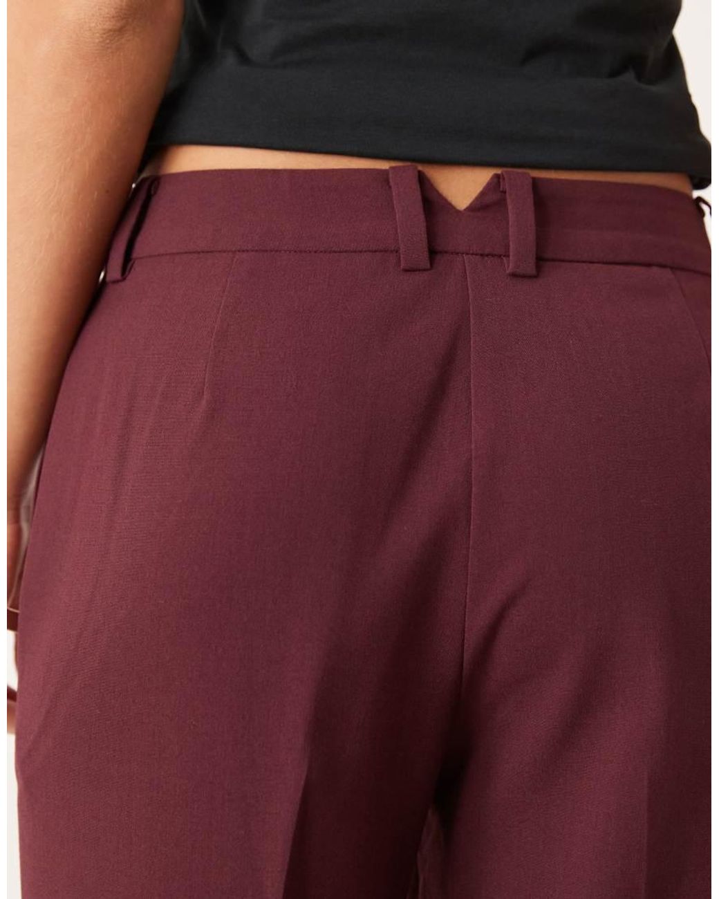 ASOS Red Petite Tailo Relaxed Straight Leg Trousers