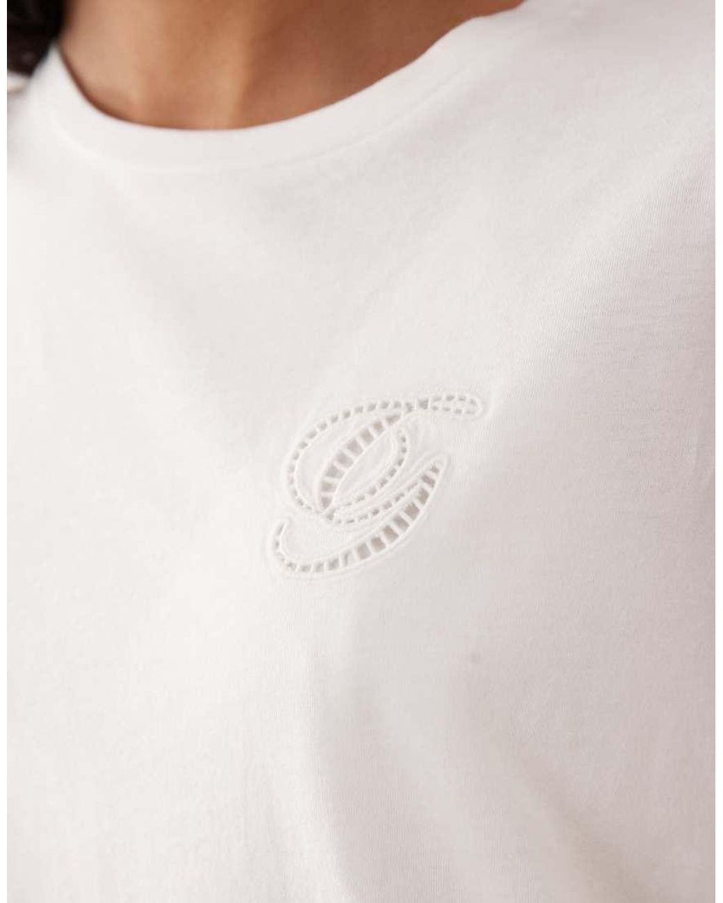 Gant White Small Logo Fitted T-shirt