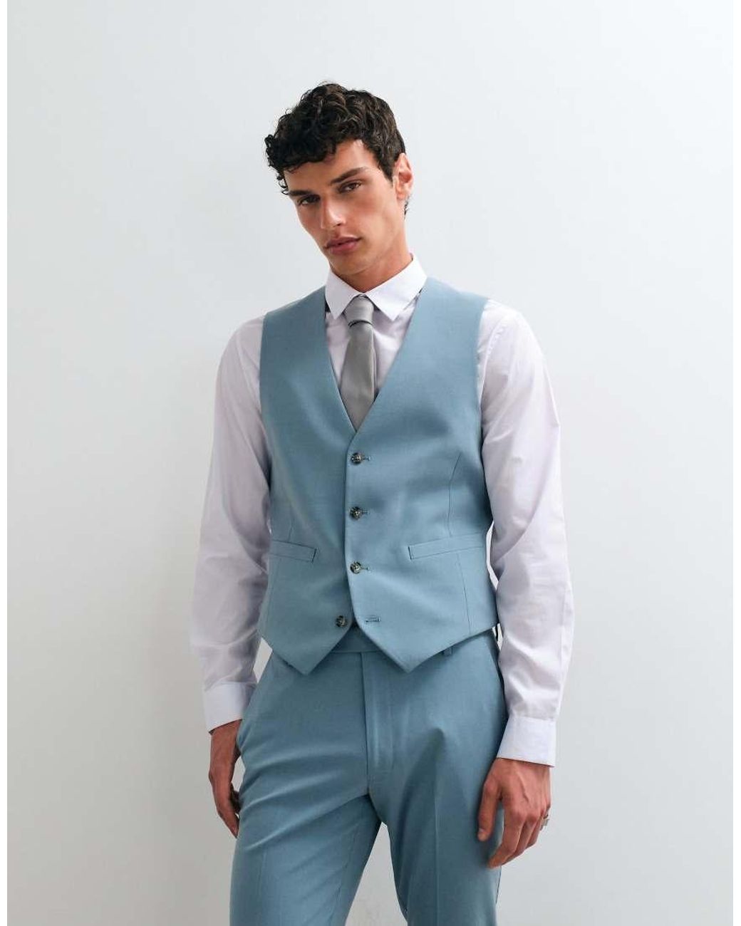 ASOS Blue Skinny Suit Waistcoat for men