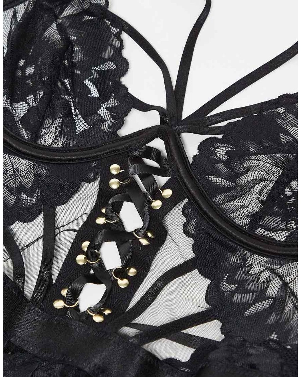 Ann Summers Black Radiant Desires Crotchless Bodysuit