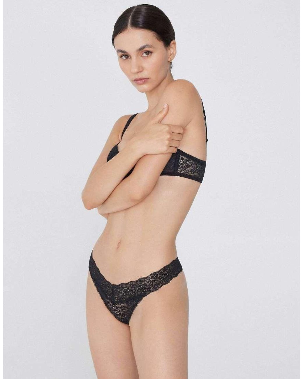 Tezenis Black 3 Pack High-Leg G-String