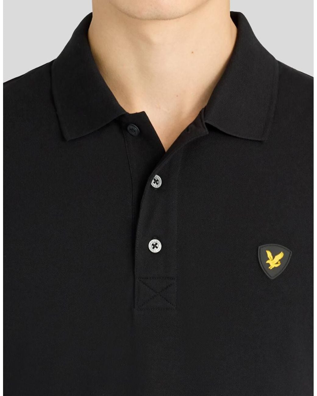 Lyle & Scott Black Ss Polo Shirts Shield Badge Polo Shirt for men