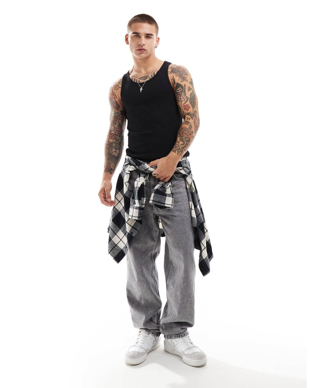Jack & Jones Black Ribbed Vest for men