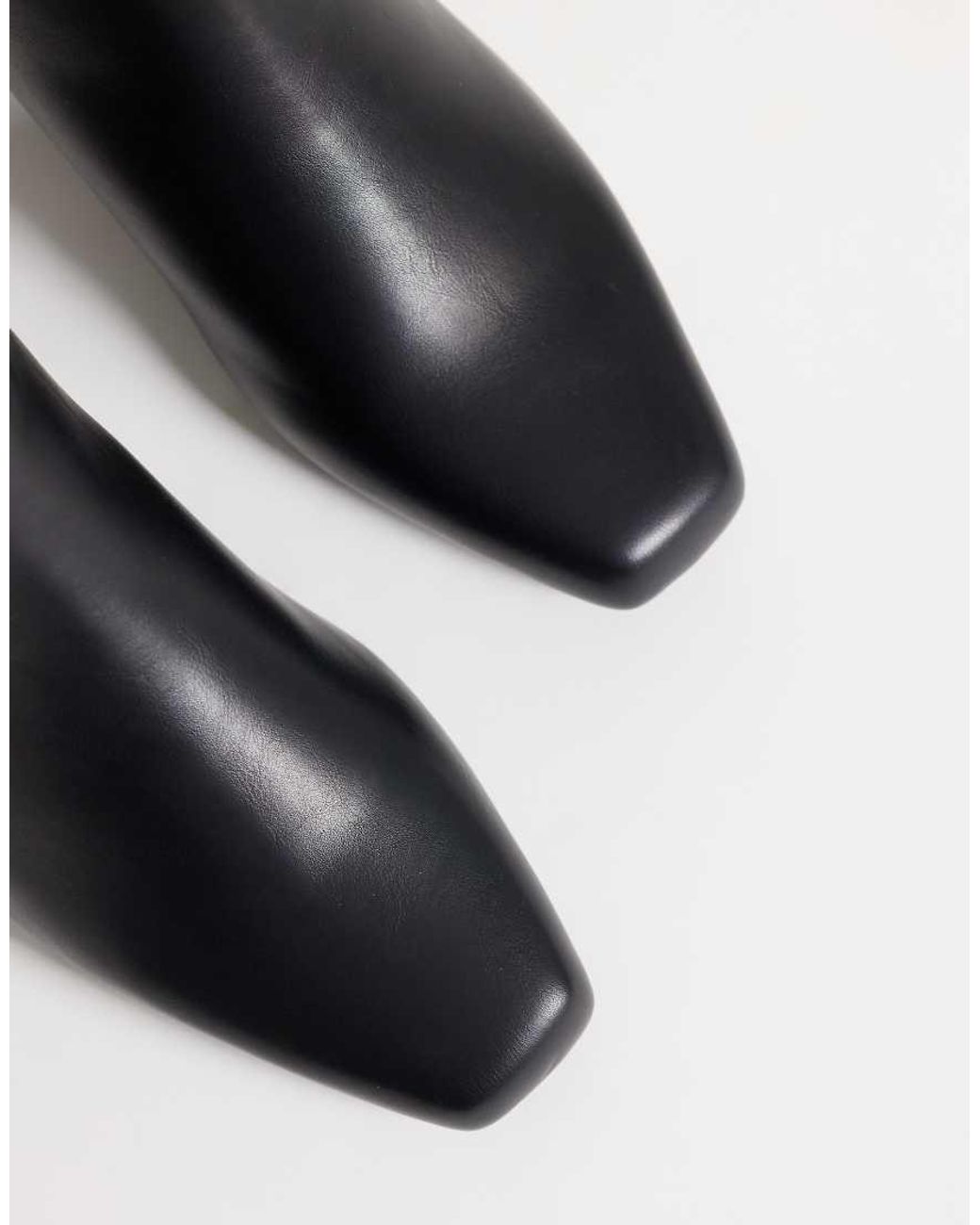 SEQWL Wide Fit Black Refined Western Knee Boots