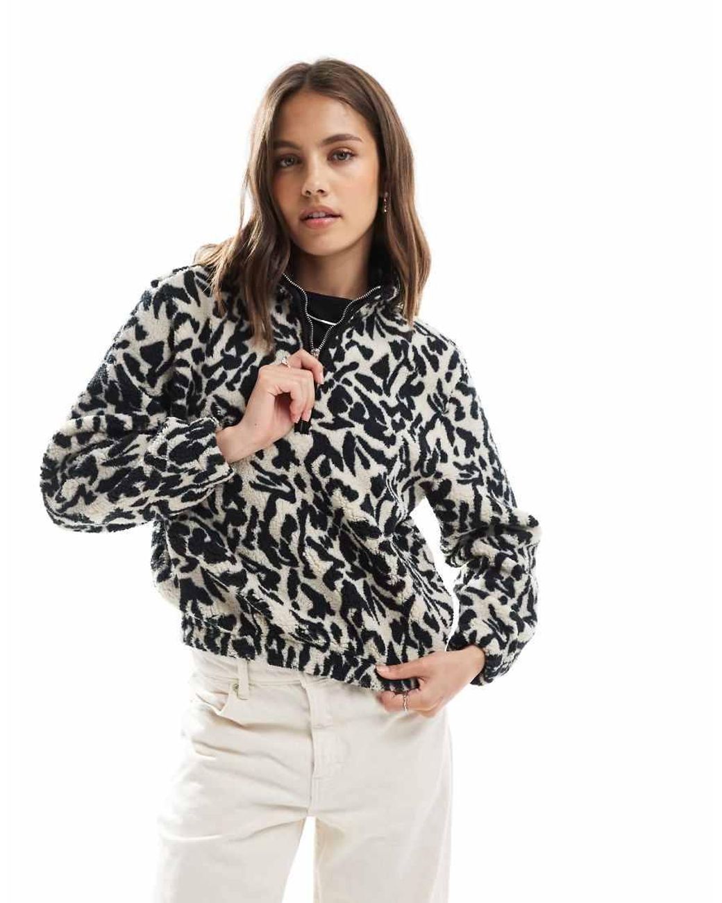 ONLY Black Half Zip Fleece Sweat