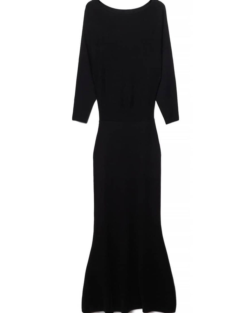 NA-KD Blue Knitted Jacquard Batwing Maxi Dress