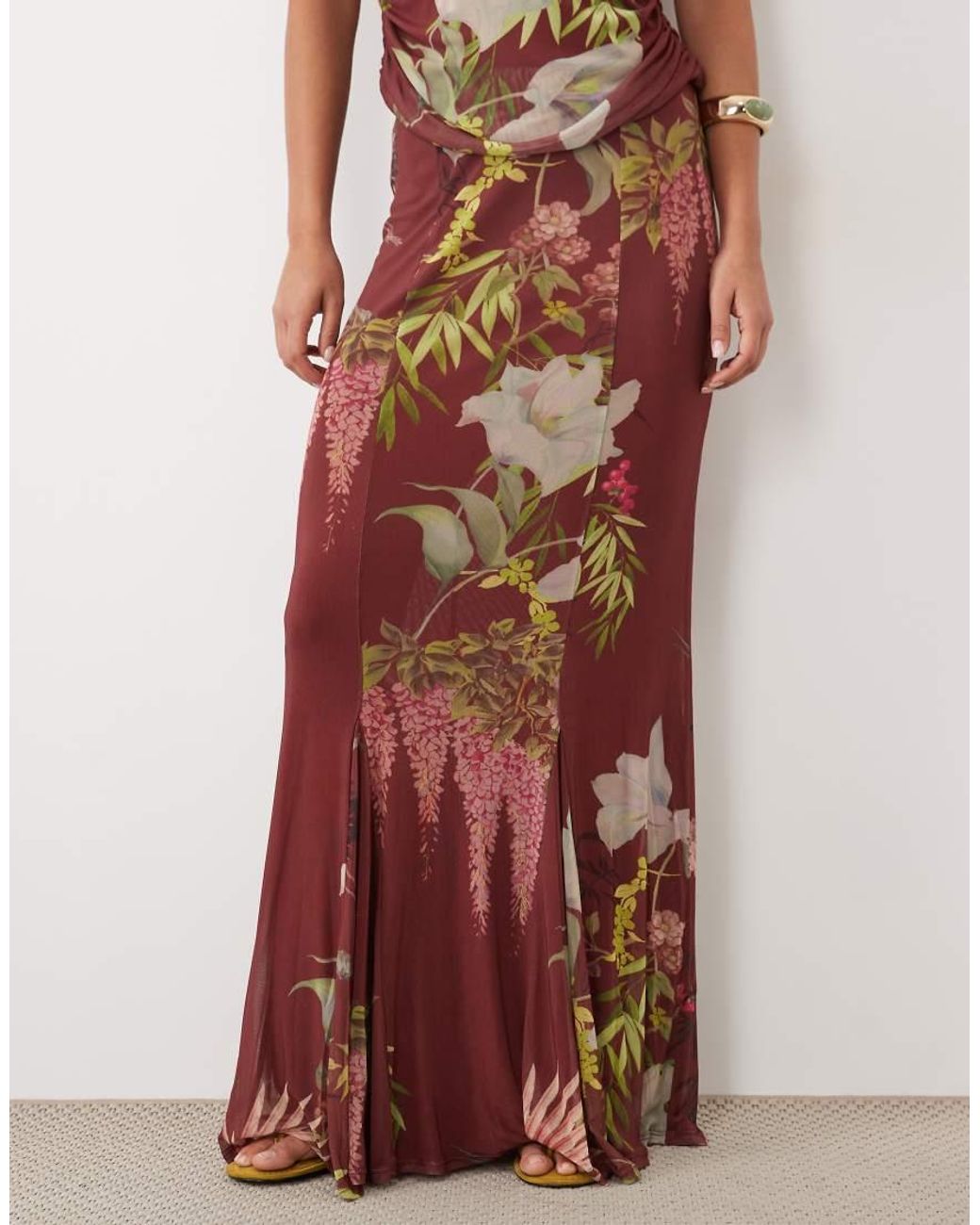 ASOS Pink Draped Maxi Skirt