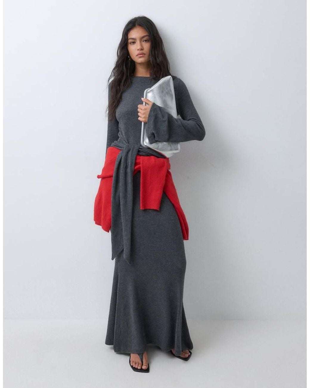 ASOS Gray Supersoft Sarong Tie Top Co-ord