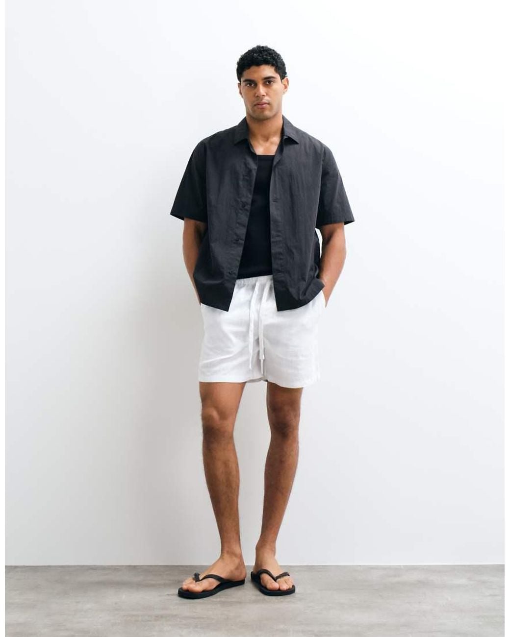 Cotton On Blue Linen Easy Short for men
