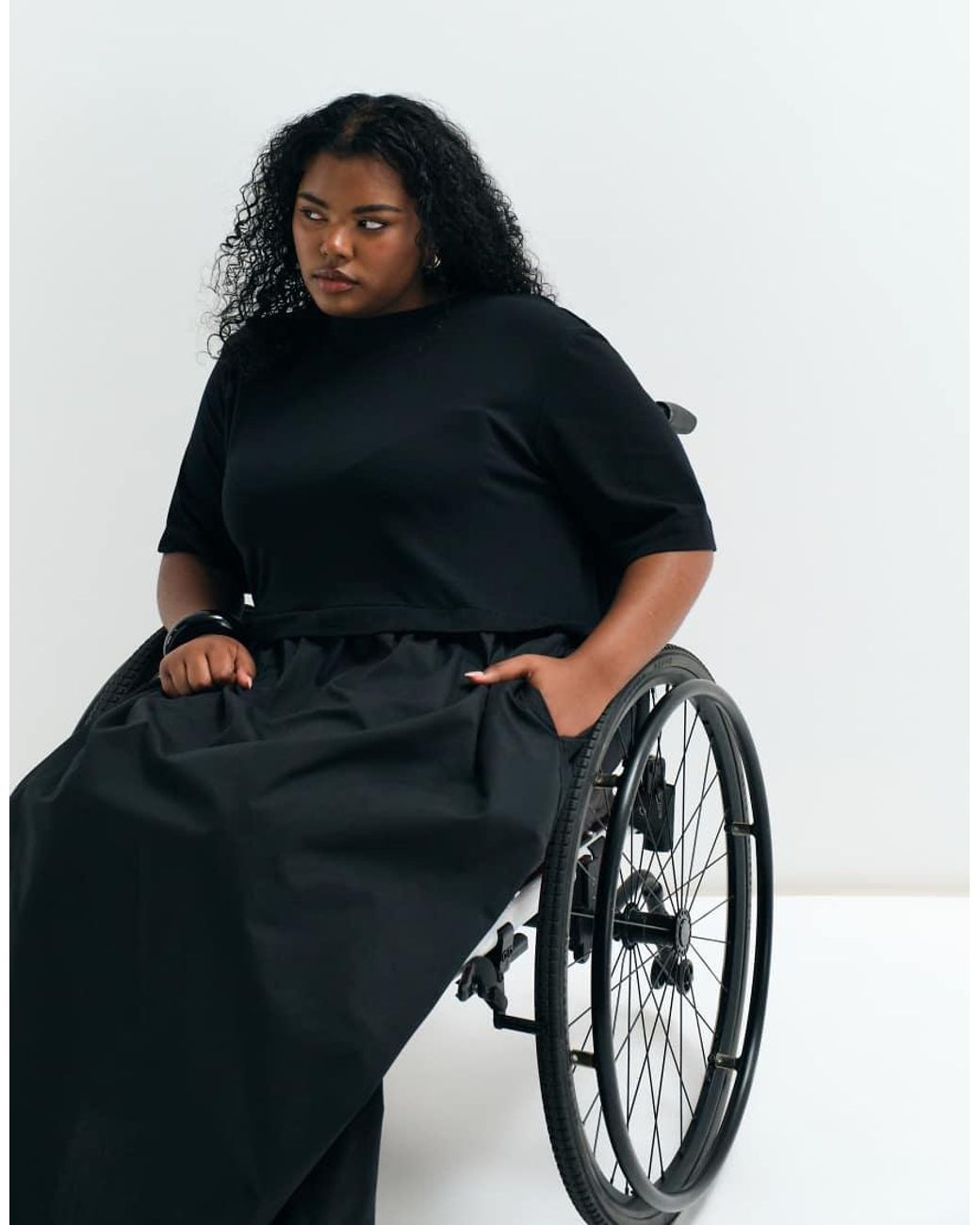 ASOS Black Asos Adaptive Curve Jersey Hybrid T-Shirt Midi Dress