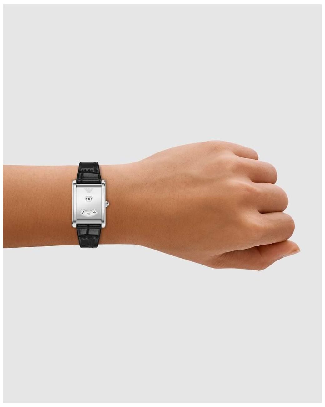 Emporio Armani White Two-Hand Leather Watch