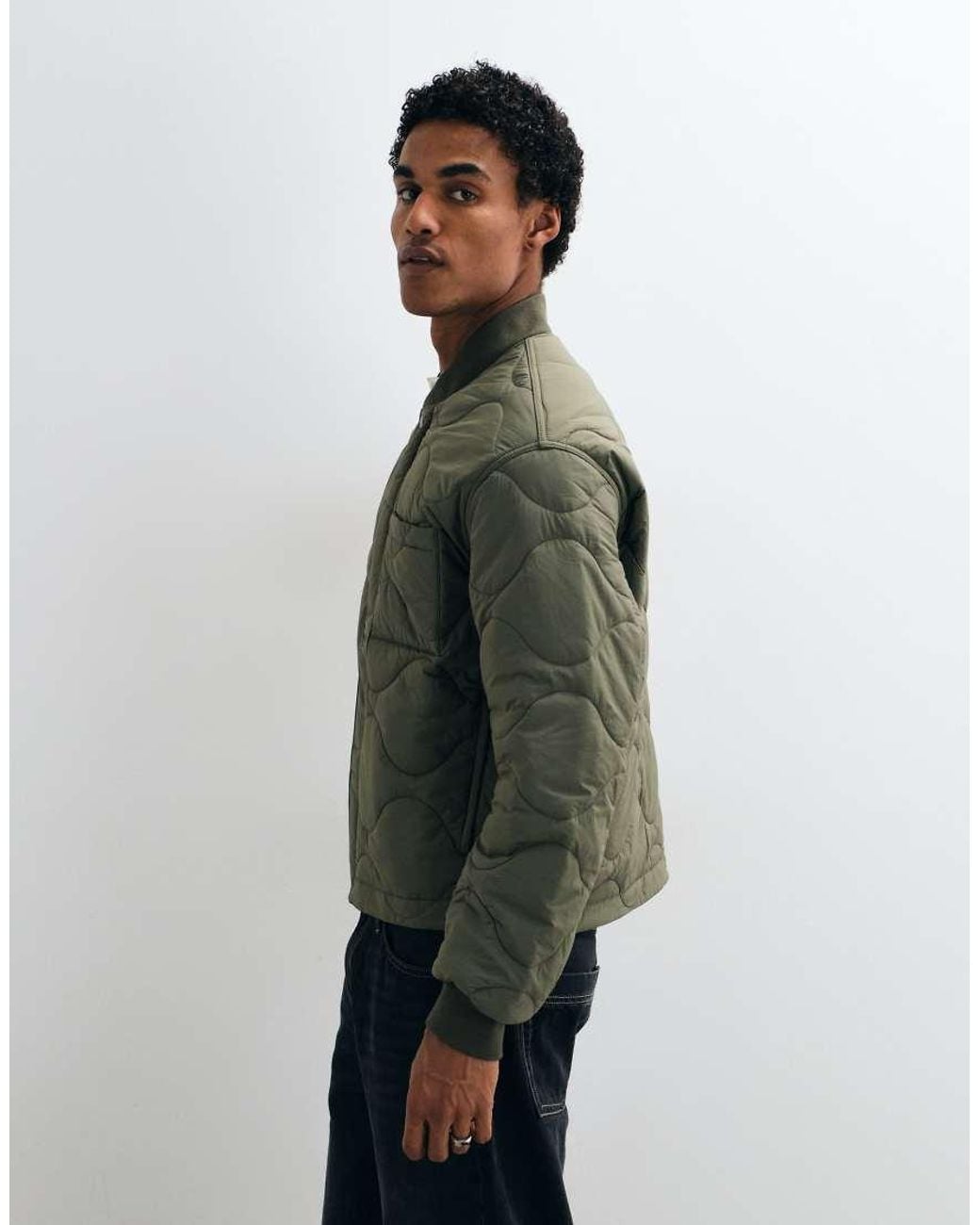 ARKET Green Quilted Liner Light Weight Jacket for men
