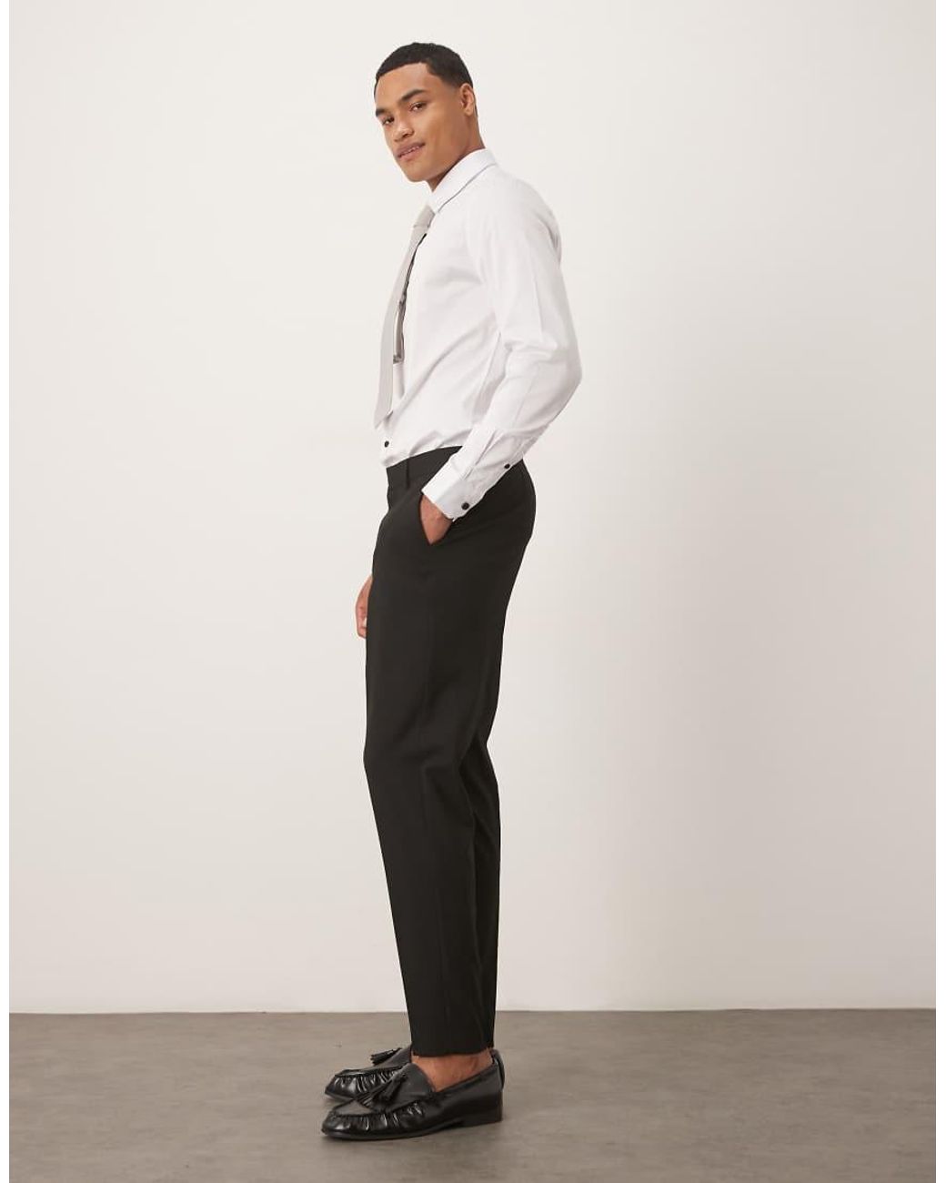 ASOS Black Tapered Suit Trousers for men
