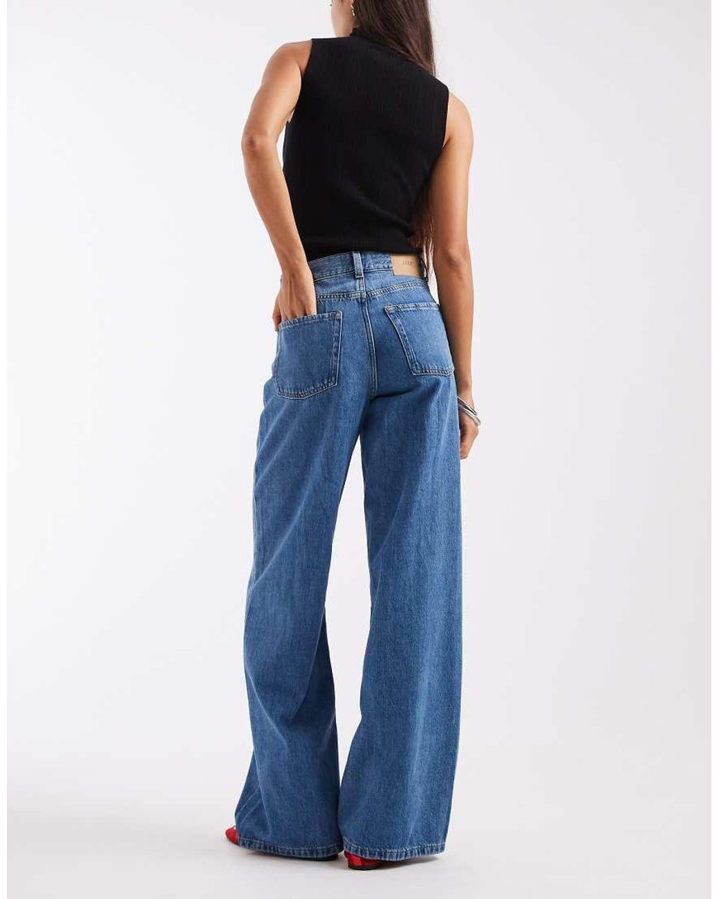 JJXX Blue Tokyo High Waisted Wide Leg Jeans