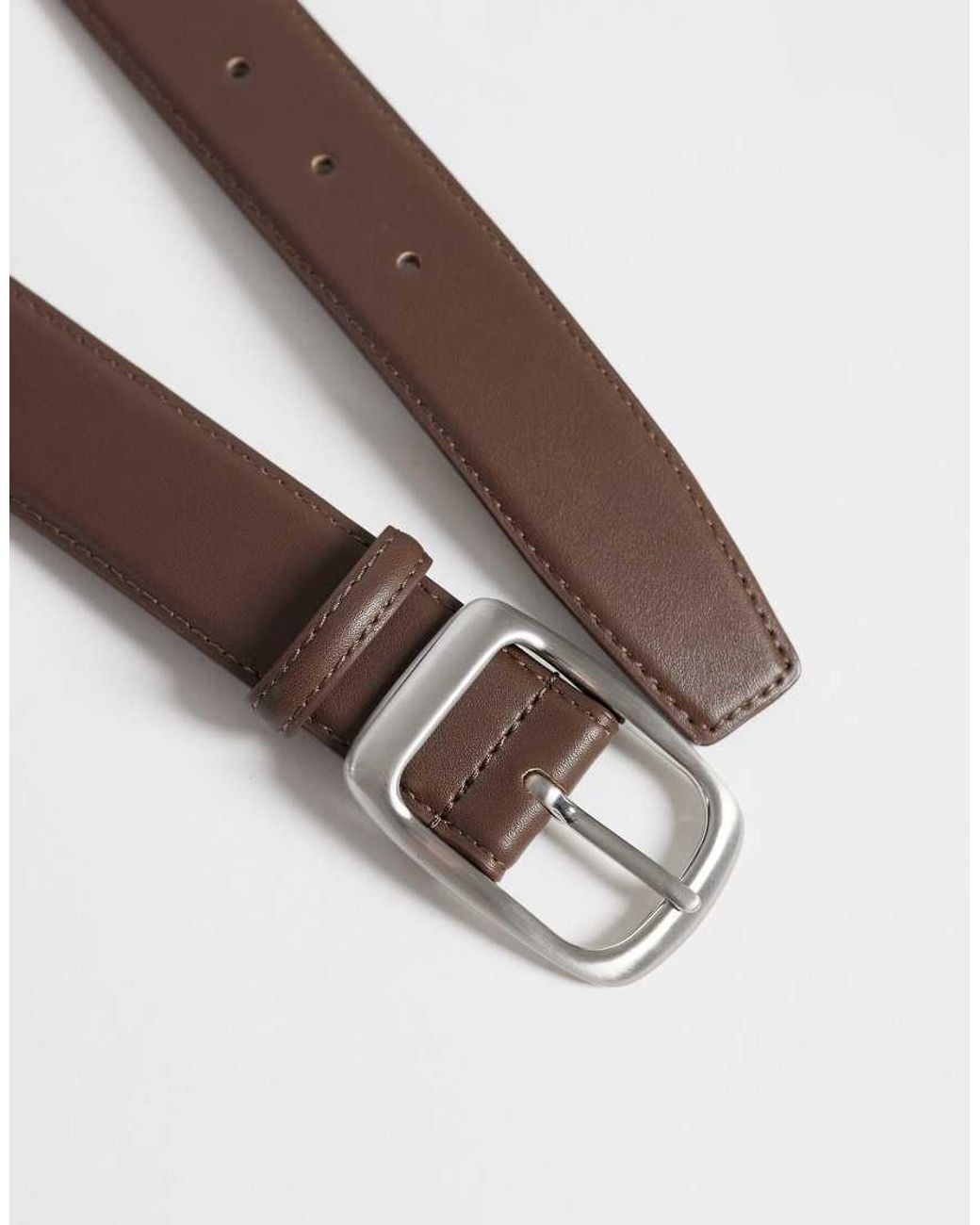 ASOS Brown Faux Leather Smart Belt for men