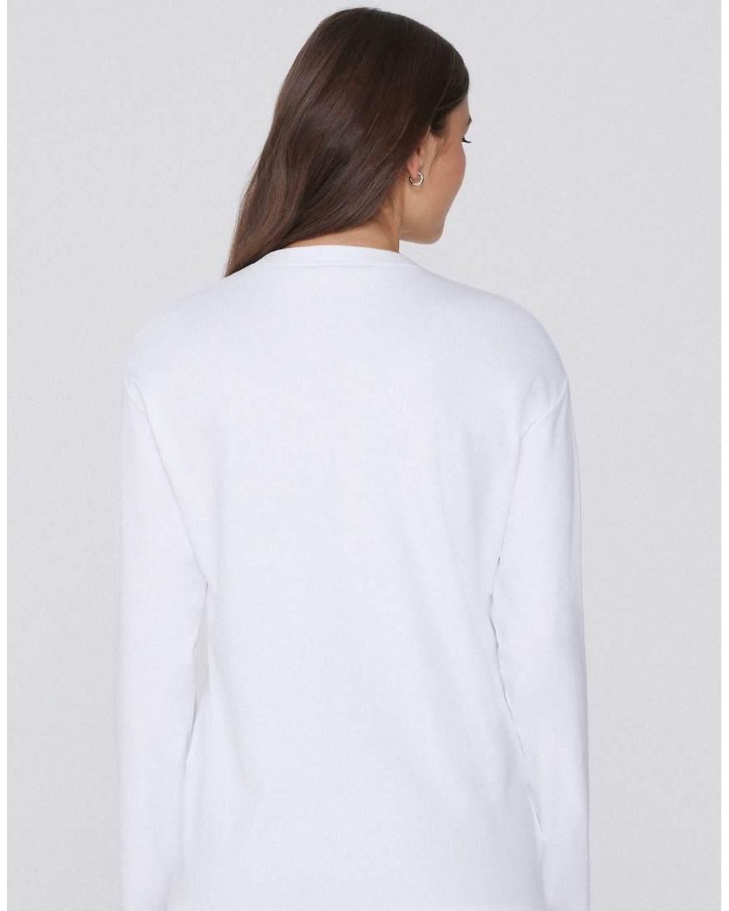 Tezenis White Mid Weight Cotton Long Sleeve T-Shirt