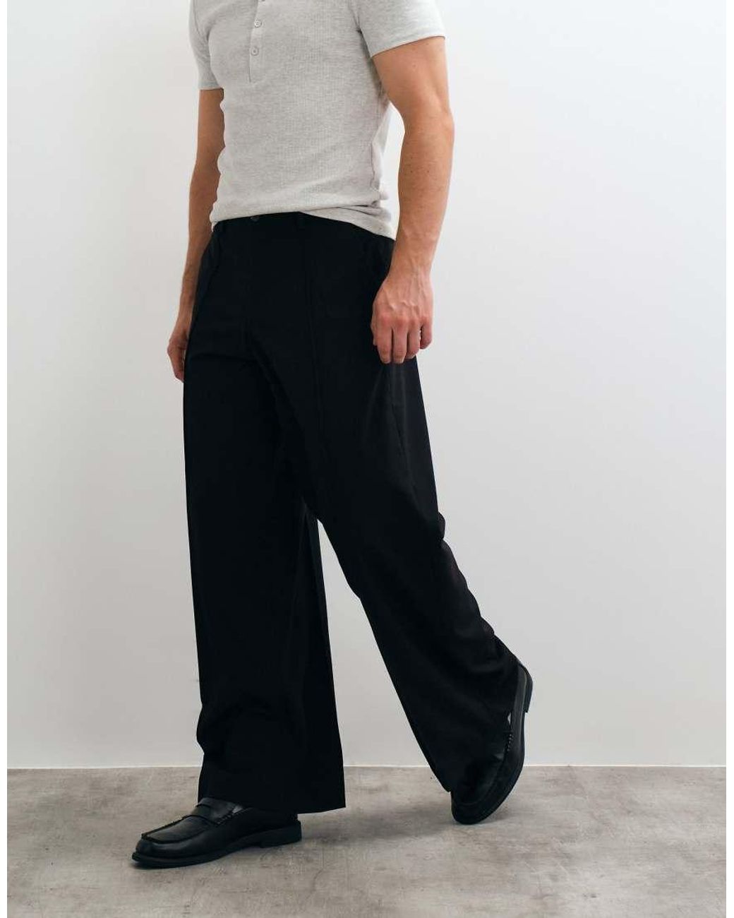 ASOS Gray Tailored Loose Leg Pants for men