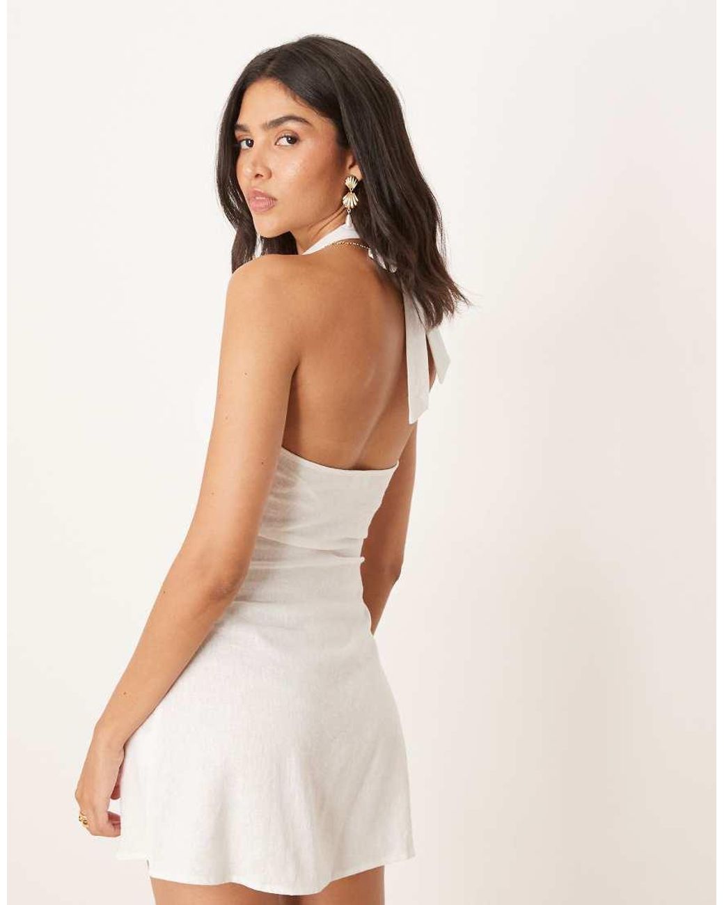 Cotton On Natural Haven Halter Mini Sundress
