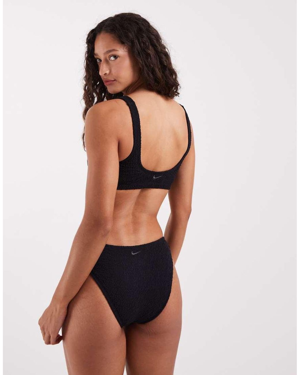 Nike Black Nike Crinkle Bralette Bikini Top