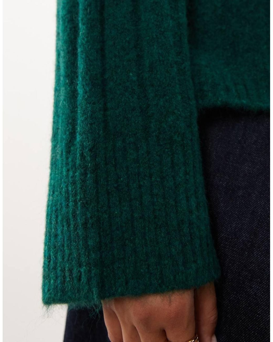ASOS Green Asos Design Curve Relaxed Rib Crew Neck Knitted Jumper