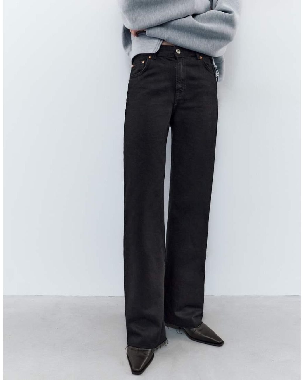Pull&Bear Blue Straight Wide-leg Jeans