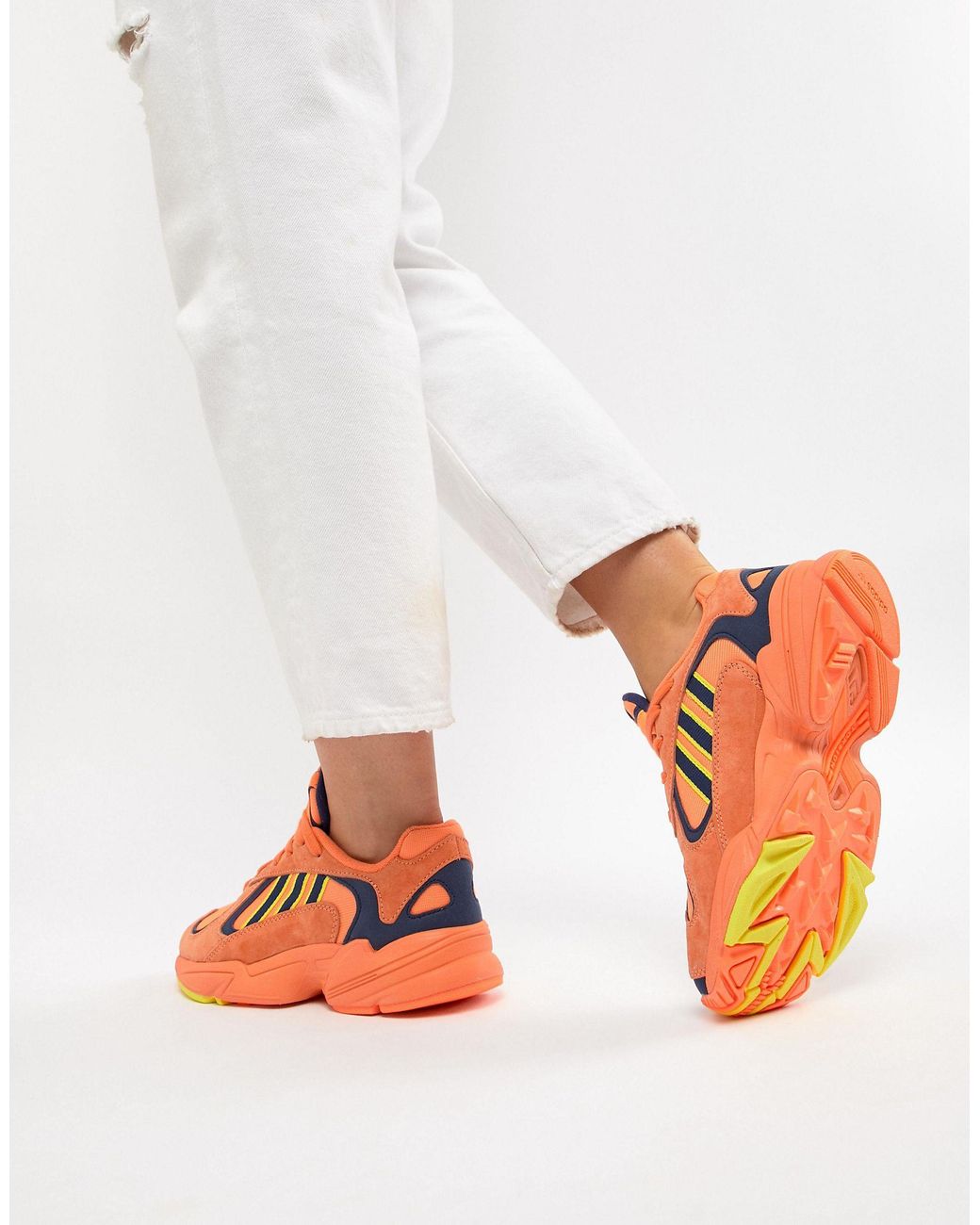 adidas Originals Yung-1 Trainers In in Orange | Lyst