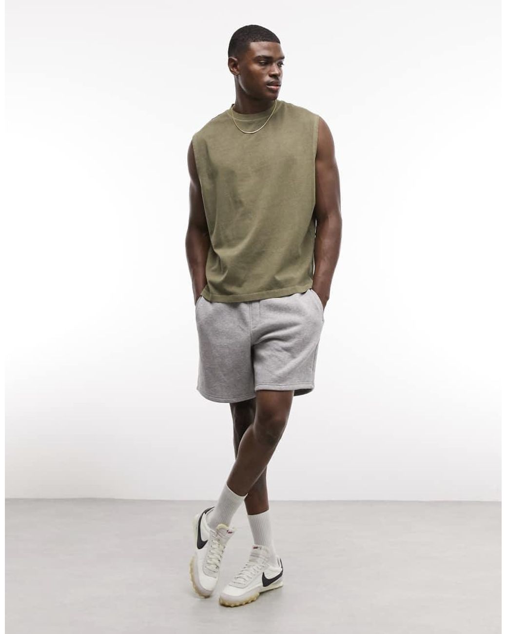 ASOS Brown Heavyweight Oversized Tank for men