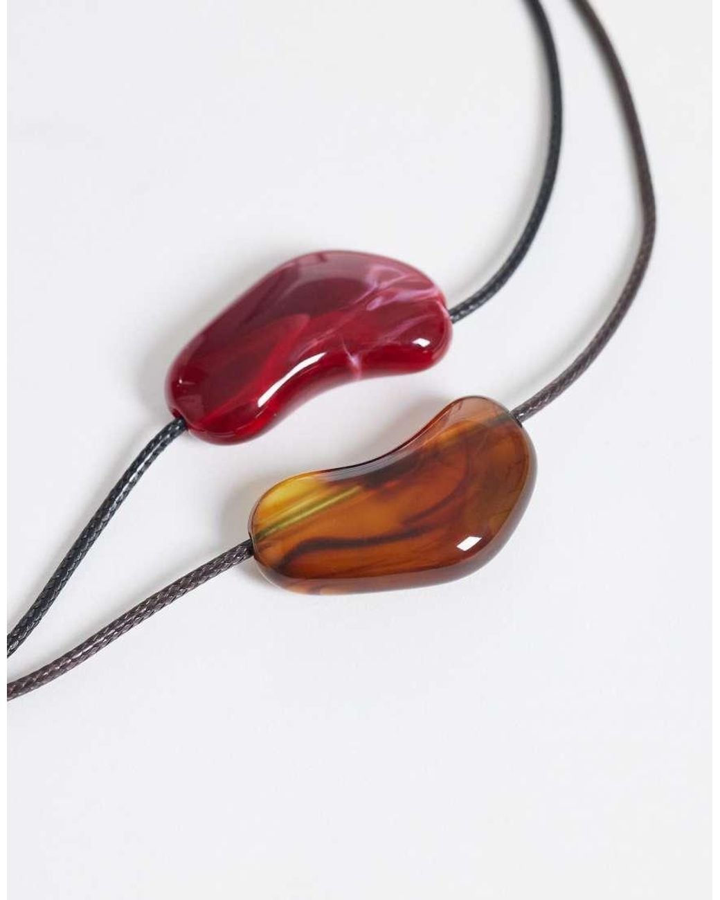 Accessorize Metallic 2 Pack Pebble Cord Necklace