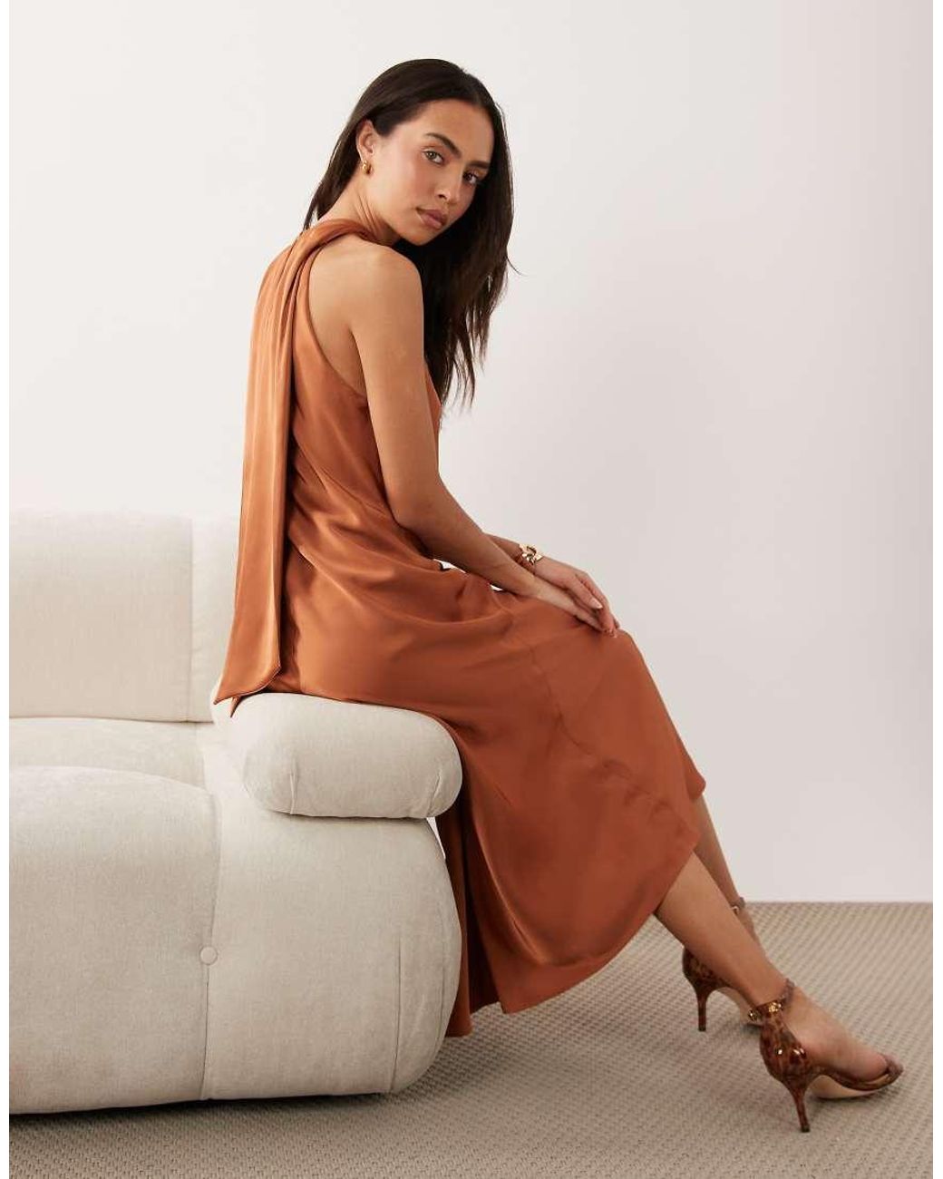 Ralph Lauren Red Halter Neck Maxi Dress