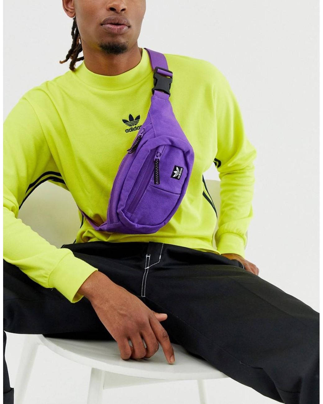 Sac banane - Violet Coton adidas Originals pour homme en coloris Violet |  Lyst