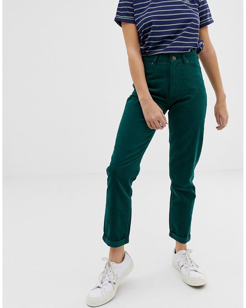 Lee Jeans Mom-Jeans aus Cord in Grün | Lyst DE