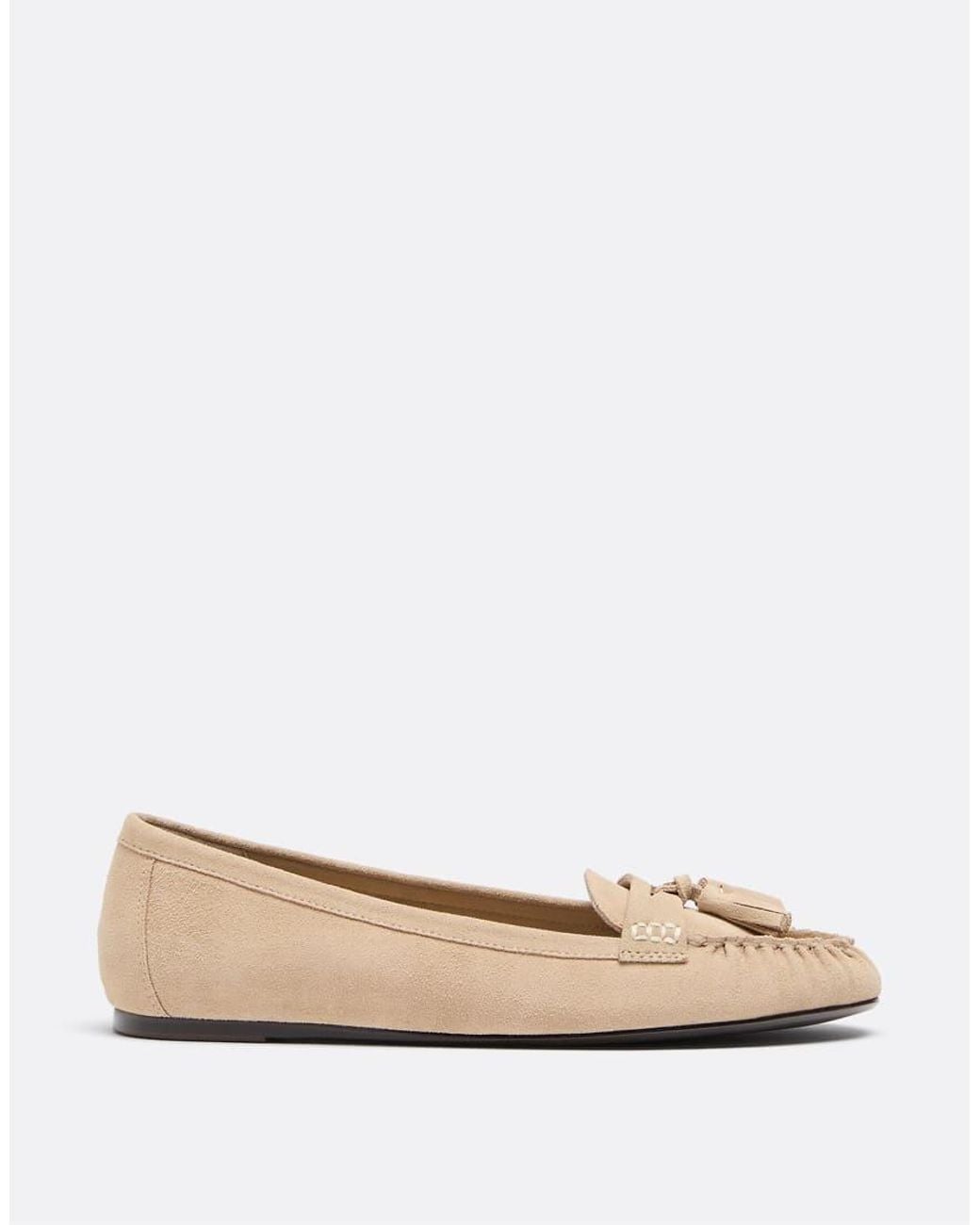 Stradivarius Natural Leather Tassel Loafers