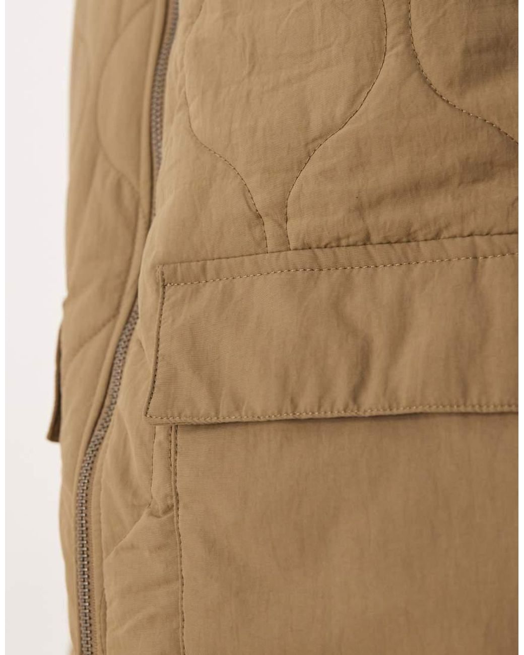 Jdy Brown Oversized Quilted Jacket