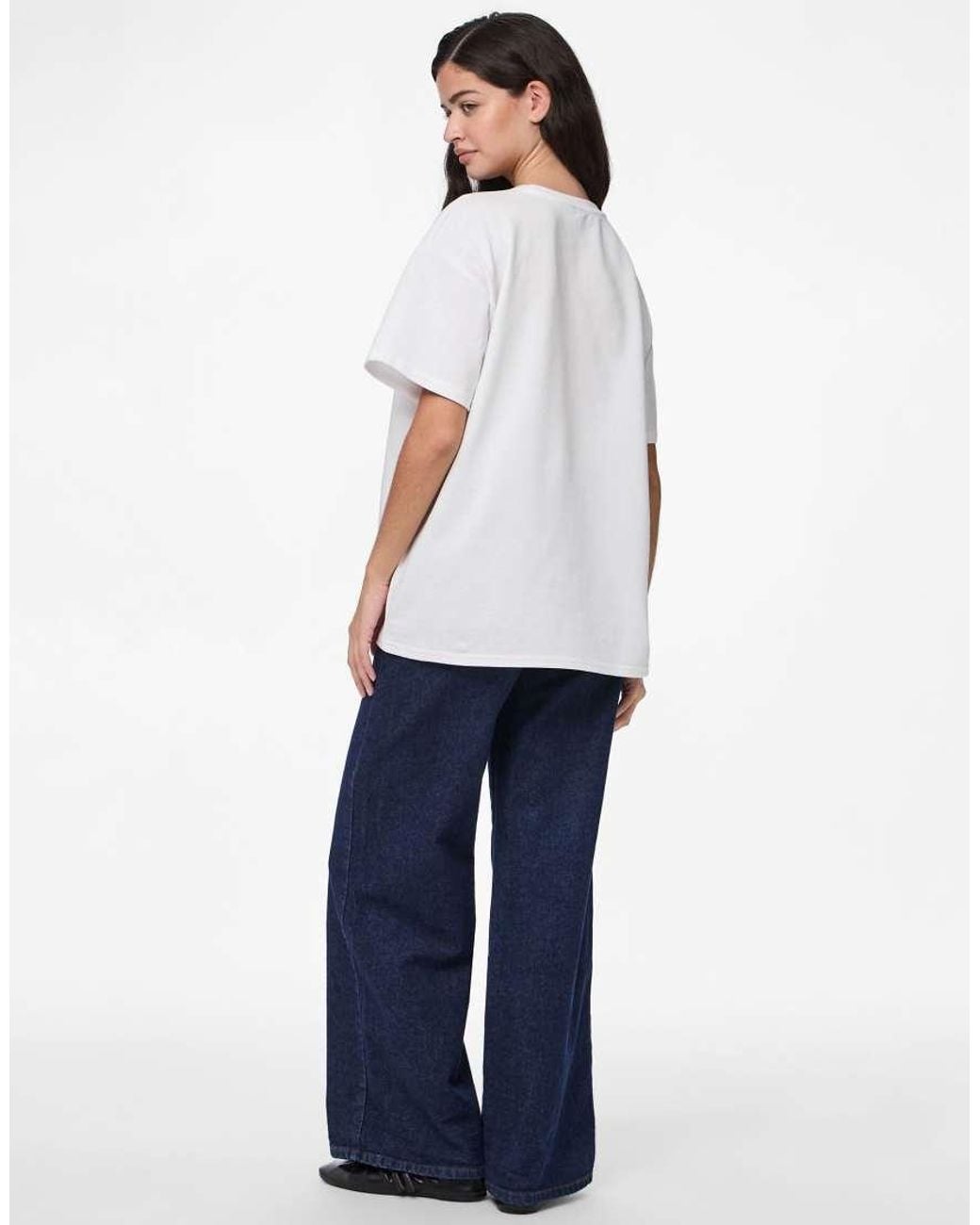 Pieces White Oversized T-Shirt