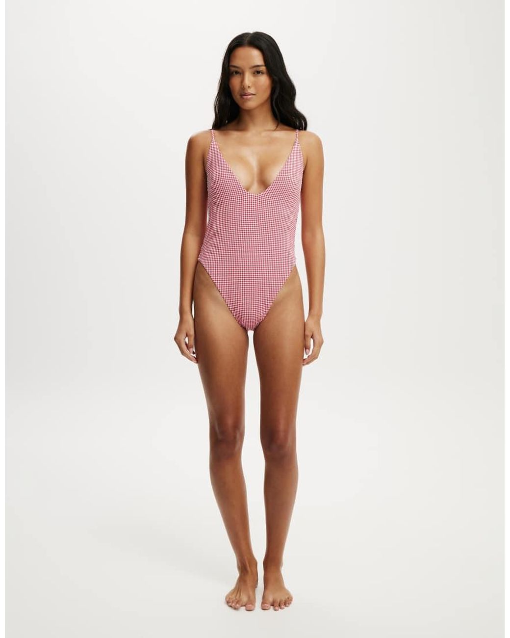 Cotton On Pink Tie Back Strappy One Piece Brazilian