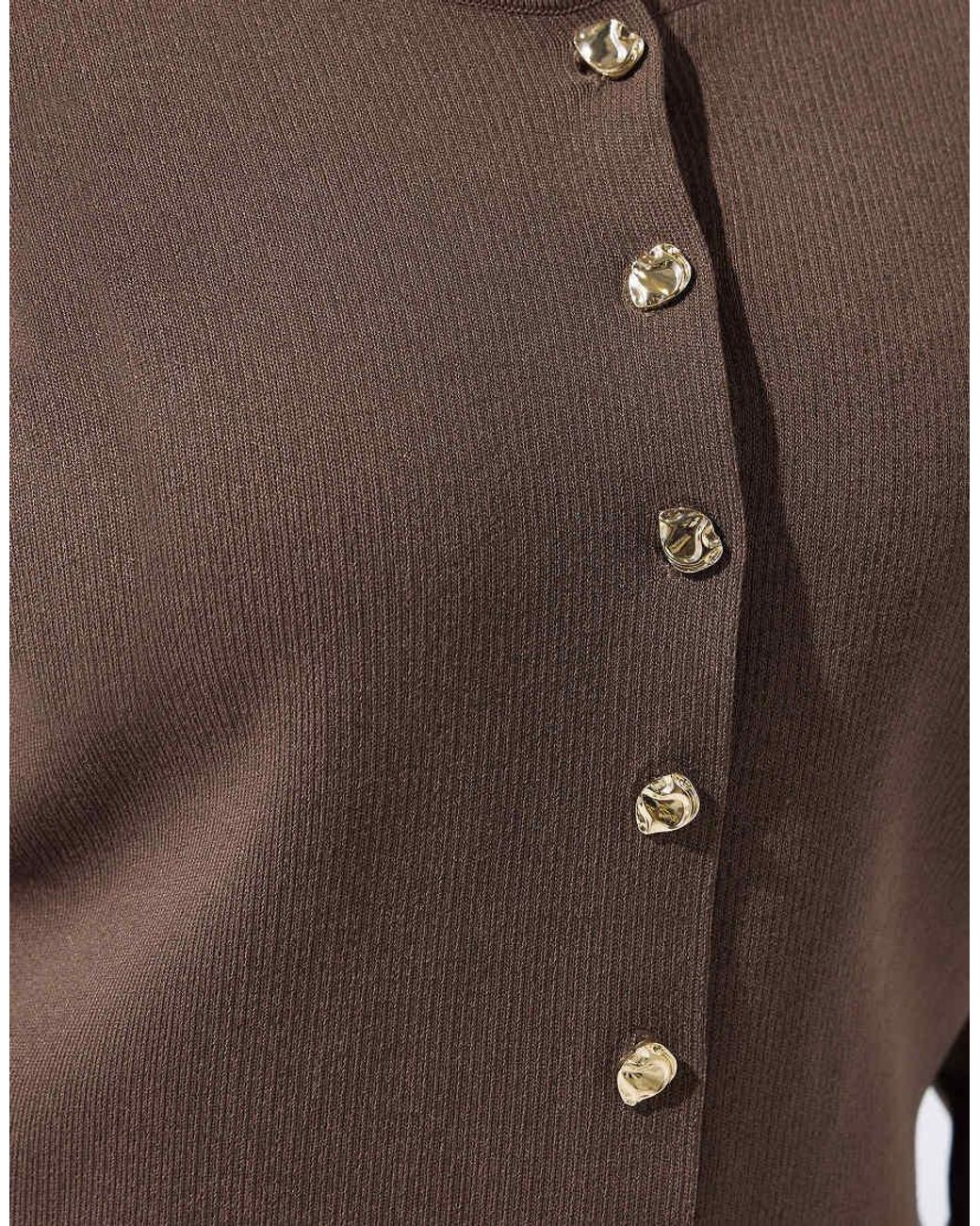 Yours Clothing Brown Long Sleeve Knitted Top