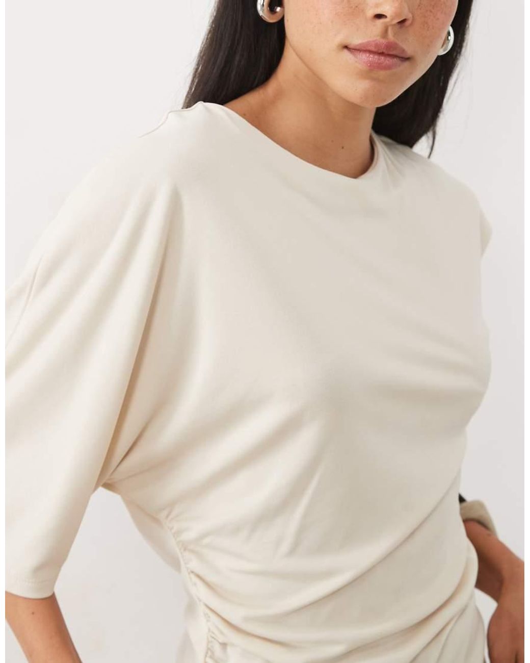 ASOS Natural Modal One Shoulder With Gathering Top