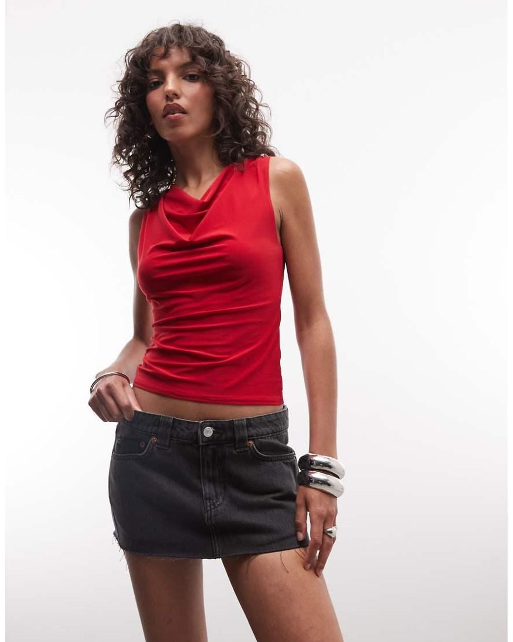 Weekday Black Denim Mini Skirt