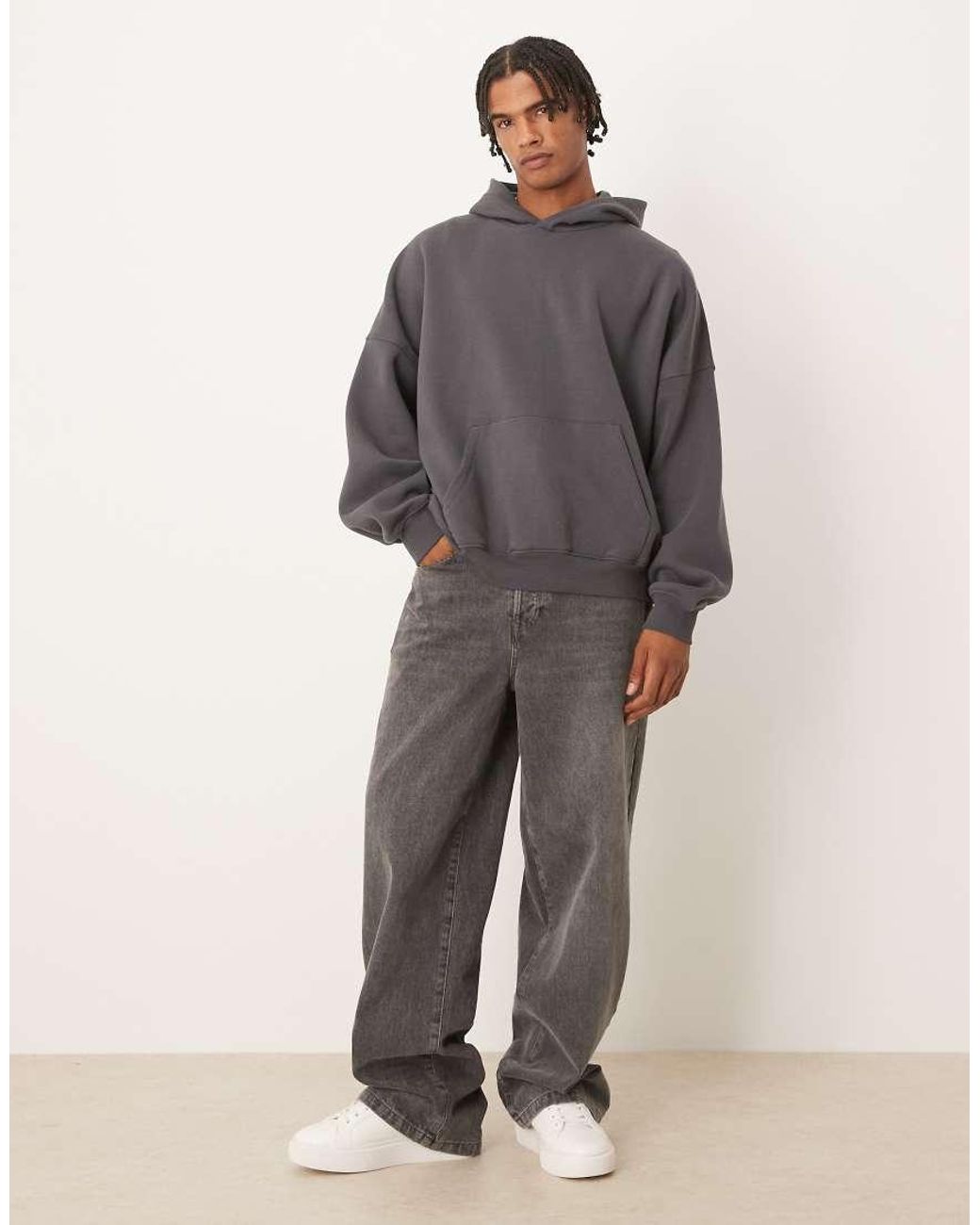 ASOS Gray Essentials Extreme Oversized Hoodie for men